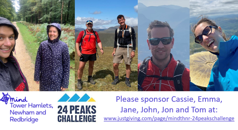 Jon and Jane, our Trustees and friends, are taking on the 24 Peaks Challenge for Mindthnr!